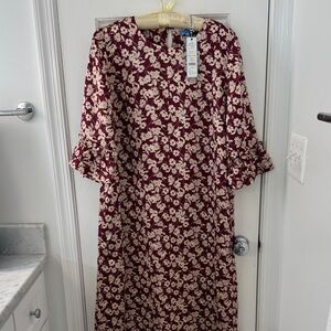 NWT Draper James Floral Burgundy midi Dress